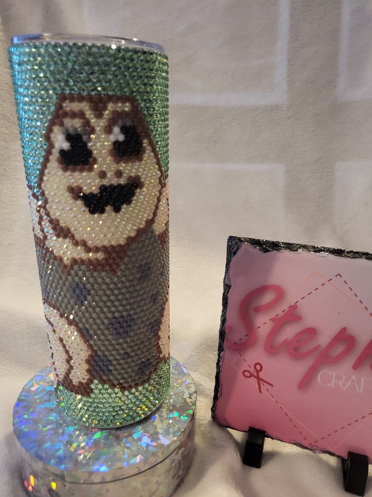 Image of dinosaur rhinestone tumbler 