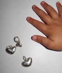 Image 3 of Solid Silver Heart Charms 