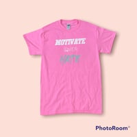 Image 1 of Motivate Over Hate (pink/gray)