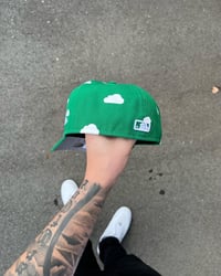 Image 3 of  PARTLY CLOUDY GREEN OAKLAND ATHLETICS CUSTOM FITTED CAP