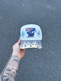 Image 2 of  COOL GREY VISOR OFF WHITE TORONTO BLUEJAYS CUSTOM FITTED CAP