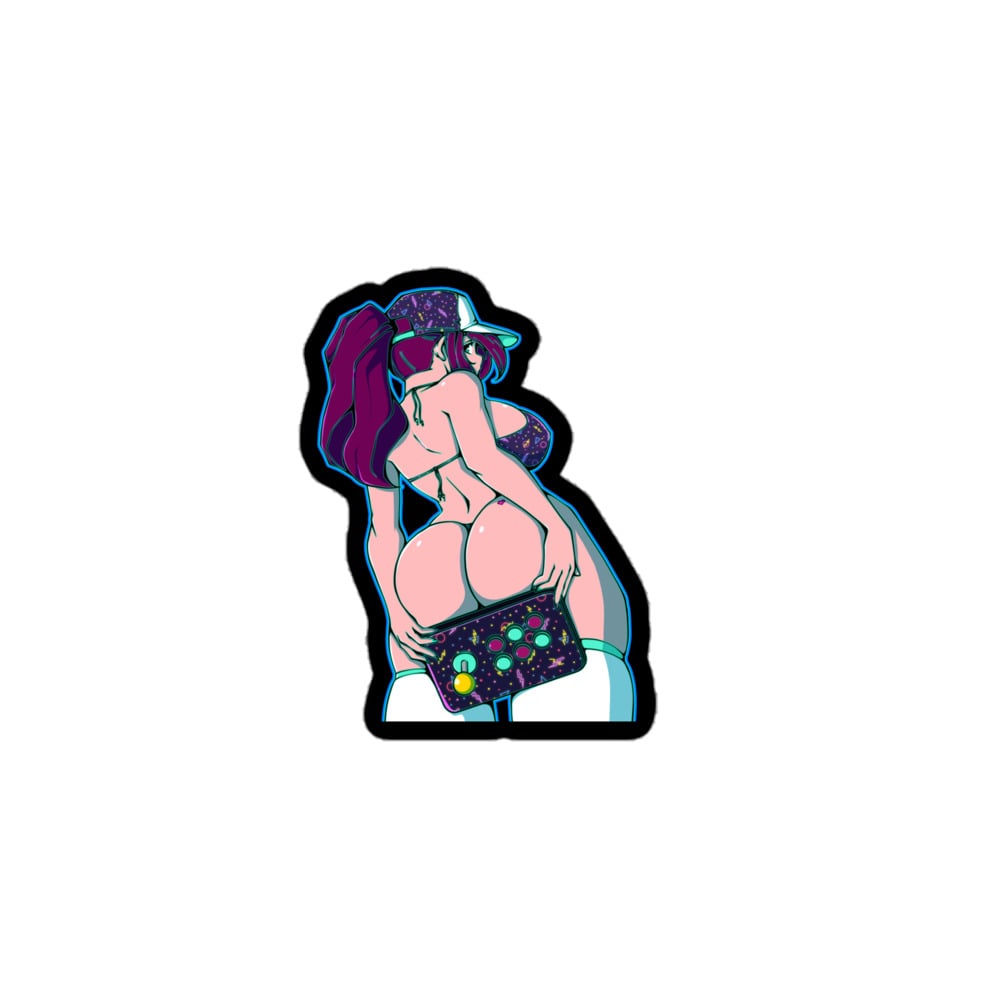 GAMER GIRL BACKSIDE FIGHTSTICK STICKER