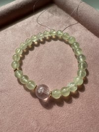 Image 1 of Prehnite 葡萄石粉阿赛手链