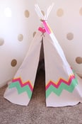Image of Hand Painted Teepee - Customized Tri Color