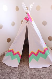 Image of Hand Painted Teepee - Customized Tri Color