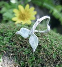 Image 2 of Leaf ring: hand forged sterling silver