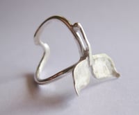 Image 3 of Leaf ring: hand forged sterling silver