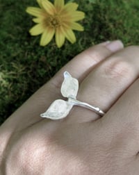 Image 4 of Leaf ring: hand forged sterling silver