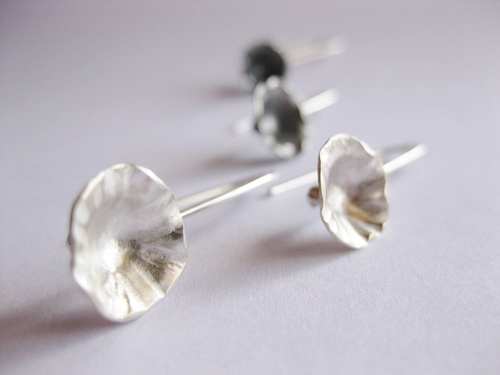 Image of Daisy flower hook earrings: small