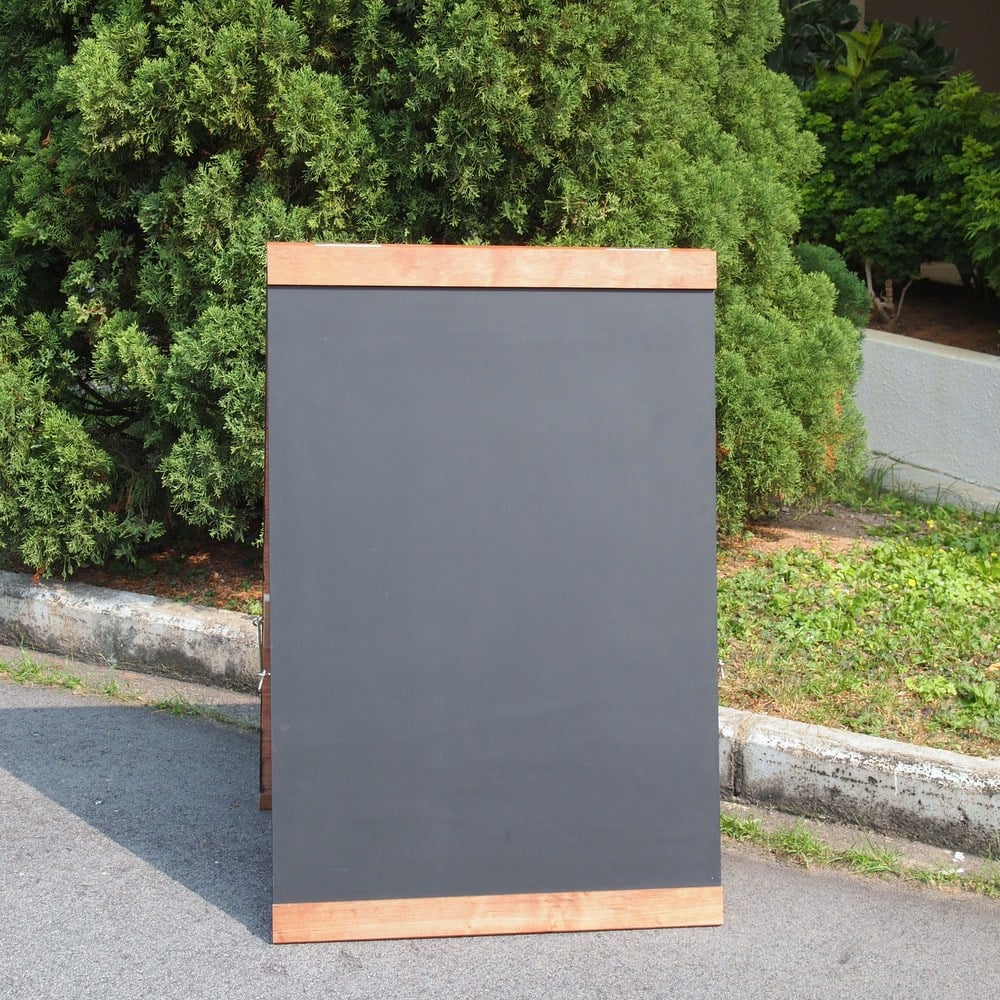Large Double Sided Standing Chalkboard with Top and Bottom Border