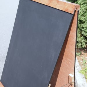Large Double Sided Standing Chalkboard with Top and Bottom Border