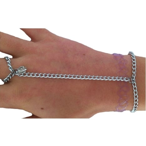 Image of Dainty Silver Chain Hand Piece
