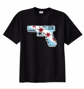 Image of CHICAGO FLAG - GUN STYLE (BLACK)