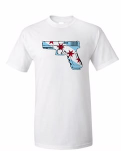 Image of CHICAGO FLAG - GUN STYLE (WHITE) 