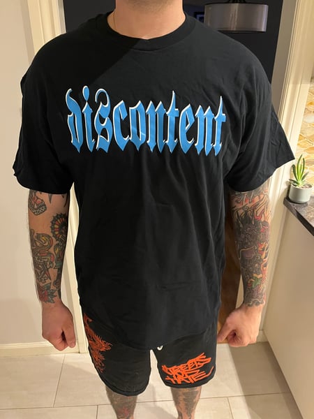 Image of Discontent Blue Logo Tee