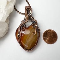 Image 4 of Heart Stone Carnelian and Copper Necklace