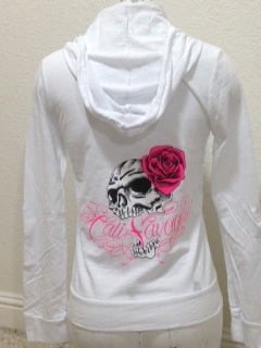 Image of Ladies Zip Up Hoody CS skull rose