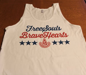 Image of "FreeSouls BraveHearts" White Tank