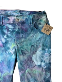 Image 6 of ♻️ UPCYCLED 16 Average Lane Bryant Flare Jeans in Mermaid Ice Dye