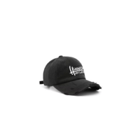 A Hunnid Hustles Washed Hole Denim Hat” Black