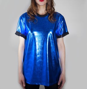 Image of Electric Blue Metallic T-Shirt