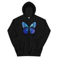 Image 5 of Unisex Hoodie “Blue Butterfly”