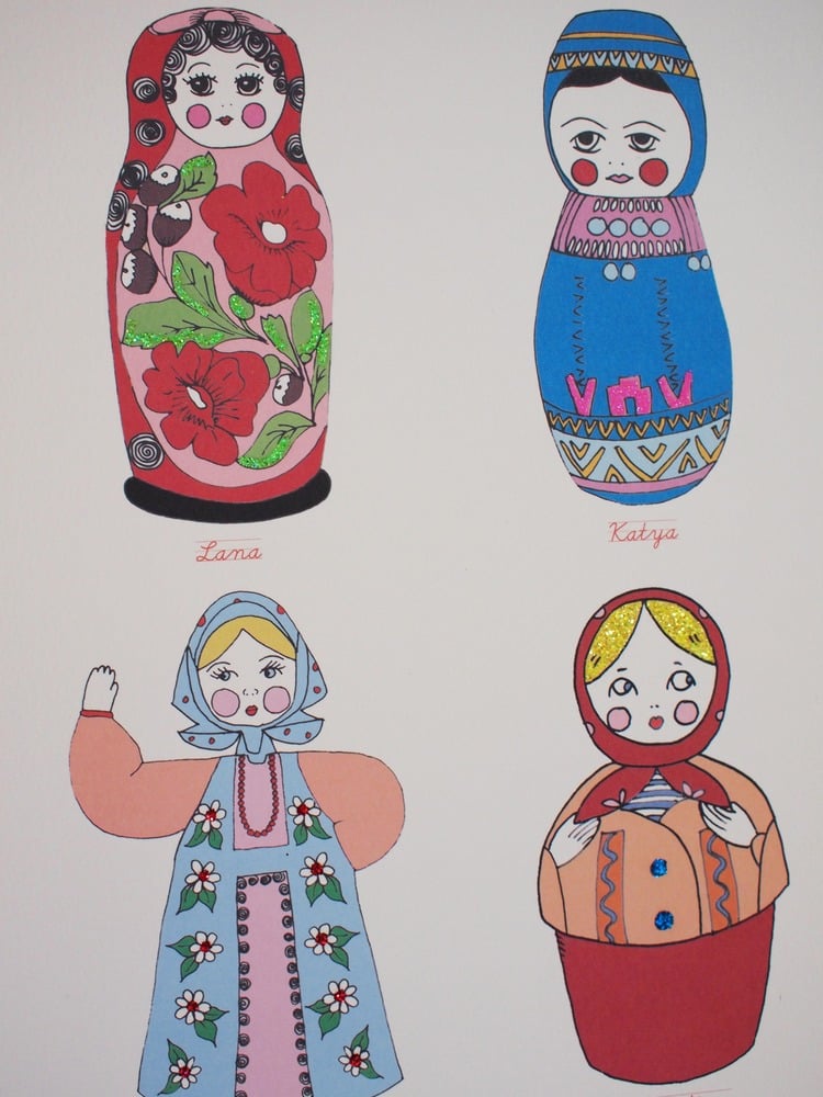 Limited Edition Hand Decorated Russian Doll Print