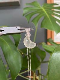 Image 3 of Silver Citrine Moon Crystal Necklace