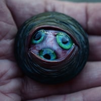 Image 1 of Custom Swappable Phone Grip for smartphones, three iris, reflective pupils, glow in the dark