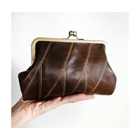 Image 3 of Coffee Mosaic Leather Clutch 