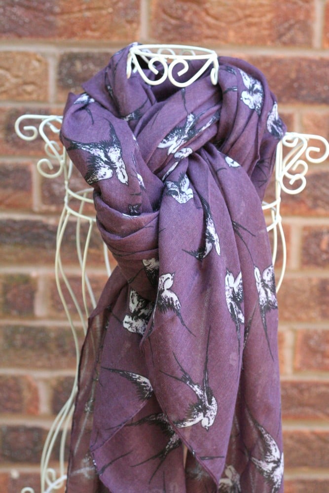 Image of Purple Swallow Scarf