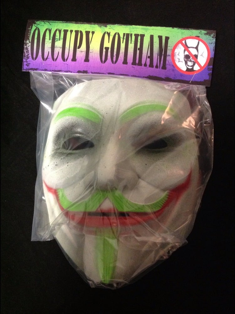 Occupy Gotham custom Guy Fawkes x Joker Art Mask Miscreation Toys