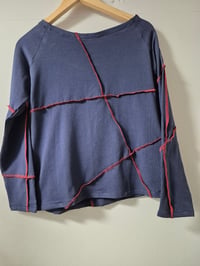 Kylie Jane overlocked top -navy 