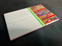 Image 3 of @Kaoticartworks Resin & White Faux Ivory GLOW Segmented Knife Scales