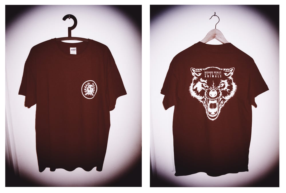 Image of Maroon Wolf Tee (Back & Front)