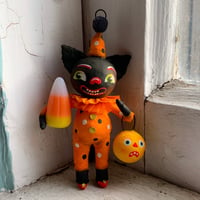 Black Cat in Costume with Candy Corn and Jack O' Lantern I