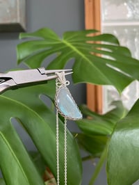 Image 3 of Silver  Labradorite Moon Crystal Necklace