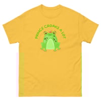 Image 7 of Unisex classic tee, Prince Croaks a Lot T-Shirt | Funny Frog Pun Graphic Tee