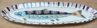 Image 4 of Deckled trout handbuilt and painted  earthenware plate 