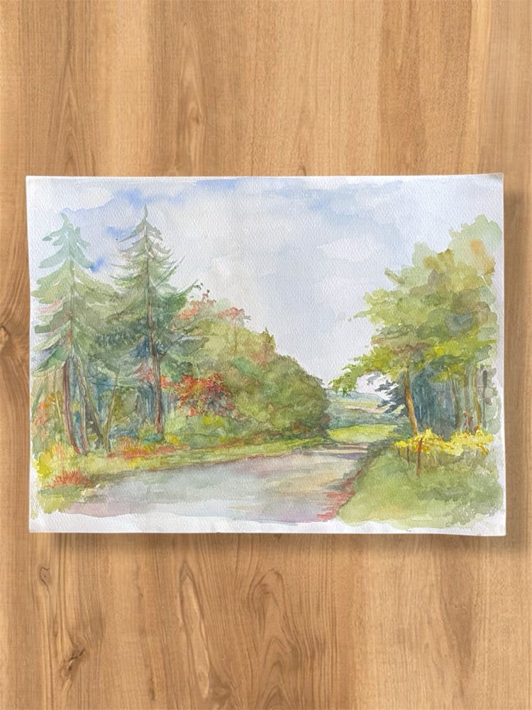 Image of VINTAGE DUTCH WATERCOLOR: PATHS & ROADS #8