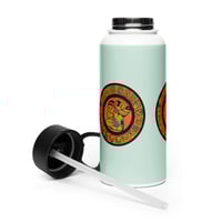 Image 1 of Mayan Calendar, Wheel of Time, Stainless steel water bottle with a straw lid