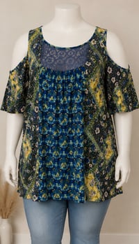 Image 7 of (Gently Used) 2X new directions open shoulder multi top #1139*8