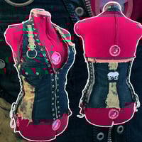 Image 2 of Frayed denim halterneck vest