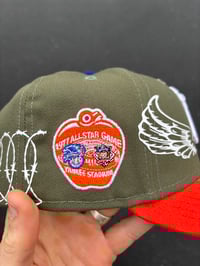 Image 5 of  MULTI TONE BLUE BRIM OLIVE NEW YORK YANKEES CUSTOM FITTED CAPS