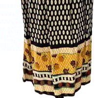 Image 3 of Vintage Abstract Sunflower Mixed Pattern Midi Skirt - XL 
