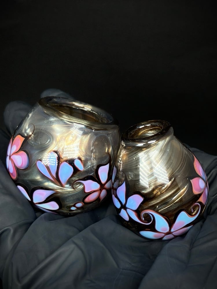 2 Electrum Floral Mini Jars Image 3
