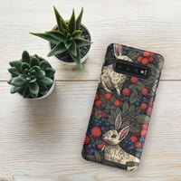 Image 3 of Boho Nature Cottagecore Inspired White Rabbits Among Berries Tough case for Samsung®