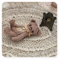 Image 5 of Reserved listing - Handmade Victorian Plum teddy bear wearing vintage french lace collar