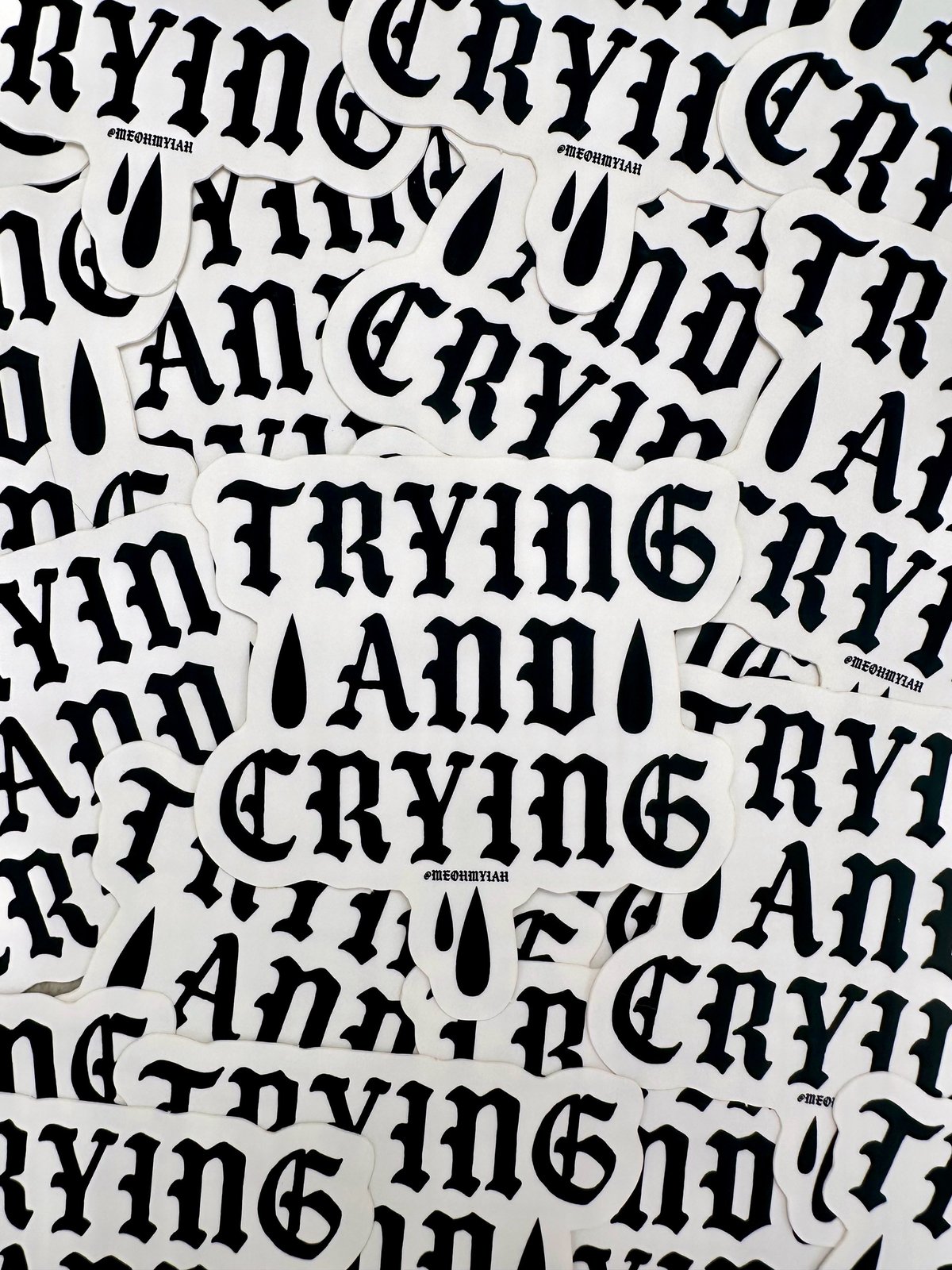 Trying and Crying Sticker 