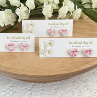 Image 5 of Breast Cancer Pink Ribbon Earrings 